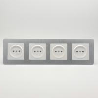Aluminum MMW-4012 4 розетки без заземления（Белый）