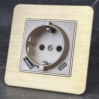 Aluminum MMG-015 Розетка   с заземлением USB+TYPE-C（Золотой）