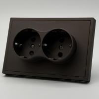 Art MTM-030 Розетка двойная  с заземлением 120（Мокко-Матовый）
