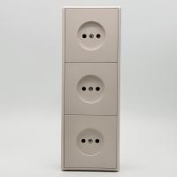 Elegant MTS-3012B 3 розетки без заземления, вертикальная （Кашемир-Матовый）