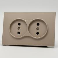 TG-031 Розетка двойная  без заземления 120 без рамки（Золото-Матовый）