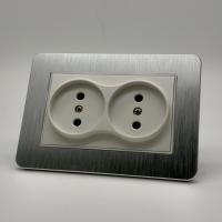 Aluminum MMW-031 Розетка двойная  без заземления 120 （Белый-Матовый）