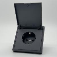 Art MTB-017 Розетка с/з с крышкой（Черный-Матовый）