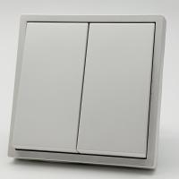 Art MTW-007 2 клавишный проходной выключатель Белый-Матовый