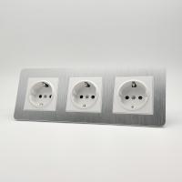 Aluminum MMW-3013 3 розетки с заземлением（Белый）