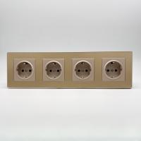Cristal MMG-4013 4 розетки с заземлением（Золото)