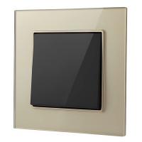 Glass GMB-001 1 клавишный 1 полюсный выключатель（Черный-золото）