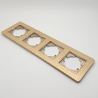 Aluminum G-104 4-поставая рамка （Алюминиевая）Золотой