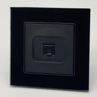 Glass MMB-022 Компьютерная розетка RJ-45 cat5e 1GB （Черный-Матовый）