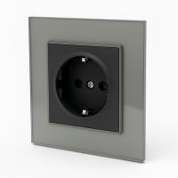 Glass CMB-013 Розетка   с заземлением（Черный-графит）