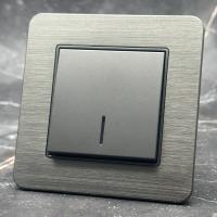 Aluminum MMC-005 1 клавишный проходной выключатель с LED （Графит-Матовый）
