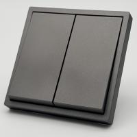 Art MTC-006  2 клавишный 1 полюсный выключатель Графит-Матовый
