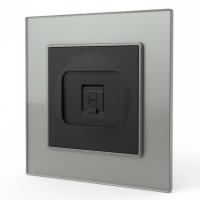 Glass CMB-022 Компьютерная розетка RJ-45 cat5e 1GB（Черный-графит）
