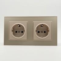 Glass MMG-2013 2 розетки с заземлением（Золото）