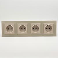 Glass MMG-4013 4 розетки с заземлением（Золото）