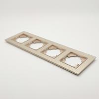 Glass G-104 4-поставая рамка (Каленое стекло） Золото