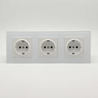Glass MMW-3013 3 розетки с заземлением（Белый）