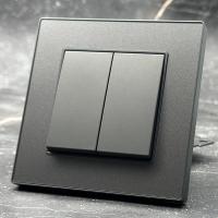 Cristal MMC-007 2 клавишный проходной выключатель（Серый）