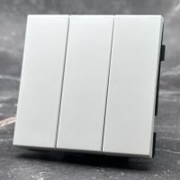 TW-010 3 клавишный 1 полюсный выключатель без рамки（Белый-Матовый）