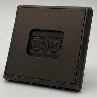 Elegant MTM-023 Телефонная+Компьютерная розетка RJ-45 cat6e 10GB（Мокко-Матовый）