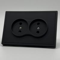 Art MTB-031 Розетка  двойная без заземления 120（Черный-Матовый）