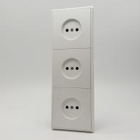 Elegant MTW-3012B 3 розетки без заземления, вертикальная (Белый-Матовый)
