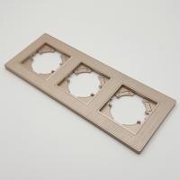 Nature MG-103 3-постовая рамка (Рифленая) Золото-Матовый