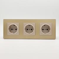 Cristal MMG-3013 3 розетки с заземлением（Золото）