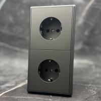 Elegant MTC-2013B 2 розетки с заземлением, вертикальная（Графит-Матовый）