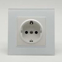 Glass MMW-013 Розетка  с заземлением（Белый）