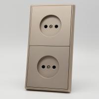 Elegant MTG-2012B 2 розетки без заземления, вертикальная （Золото-Матовый）