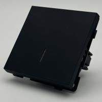 TB-005 1 клавишный проходной выключатель с LED без рамки（Черный-Матовый）