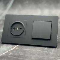 Grace MMB-001/012 1 клавишный 1 полюсный выключатель/ Розетка   без заземления（Черный）