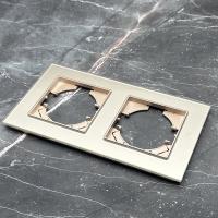 Glass G-102 2-постовая рамка (каленое стекло) Золото-Матовый