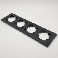 Glass B-104 4-поставая рамка (Каленое стекло）Черный