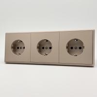 Elegant MTG-3013 3 розетки с заземлением （Золото-Матовый）