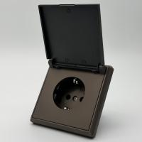 Elegant MTM-017 Розетка с/з с крышкой（Мокко-Матовый）