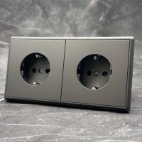 Elegant MTC-2013 2 розетки с заземлением（Графит-Матовый）