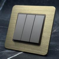 Aluminum MMG-010 3 клавишный 1 полюсный выключатель（Золотой）