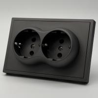 Art MTC-030  Розетка двойная  с заземлением 120（Графит-Матовый）