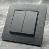 Aluminum MMB-007 2 клавишный проходной выключатель（Черный）