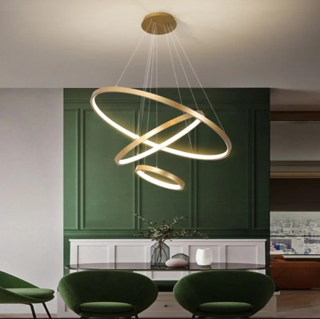 Люстра светодиодная 7105/600+400+200 золото