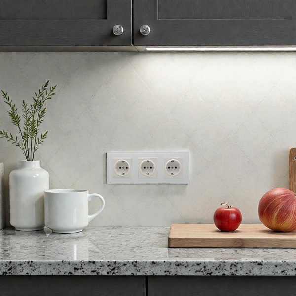 Glass MMW-3013 3 розетки с заземлением（Белый）