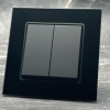 Glass MMB-006 2 клавишный 1 полюсный выключатель（Черный）