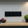 Cristal MMB-4013 4 розетки с заземлением（Черный）