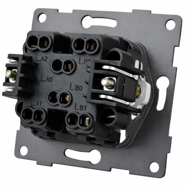 Grace MMB-007 2 клавишный проходной выключатель（Черный）