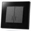 Cristal MMB-008 2 клавишный 1 полюсный выключатель с LED（Черный）