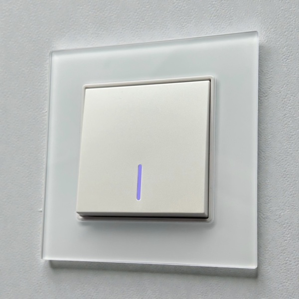 Glass MMW-004 1 клавишный 1 полюсный выключатель с LED（Белый）