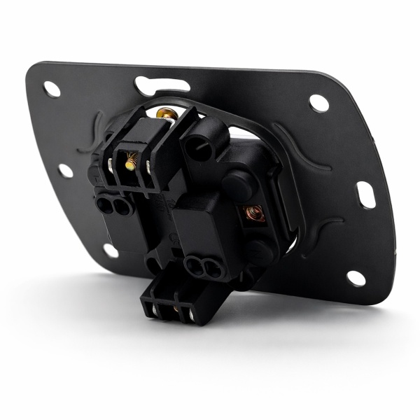 Glass GMB-030 Розетка двойная  с заземлением 120（Черный-золото）