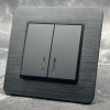Aluminum MMB-008 2 клавишный 1 полюсный выключатель с LED（Черный）